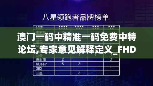 澳门一码中精准一码免费中特论坛,专家意见解释定义_FHD9.443
