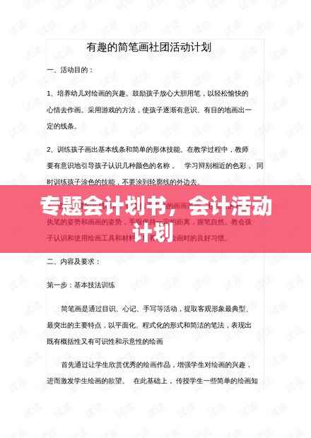 专题会计划书,会计活动计划